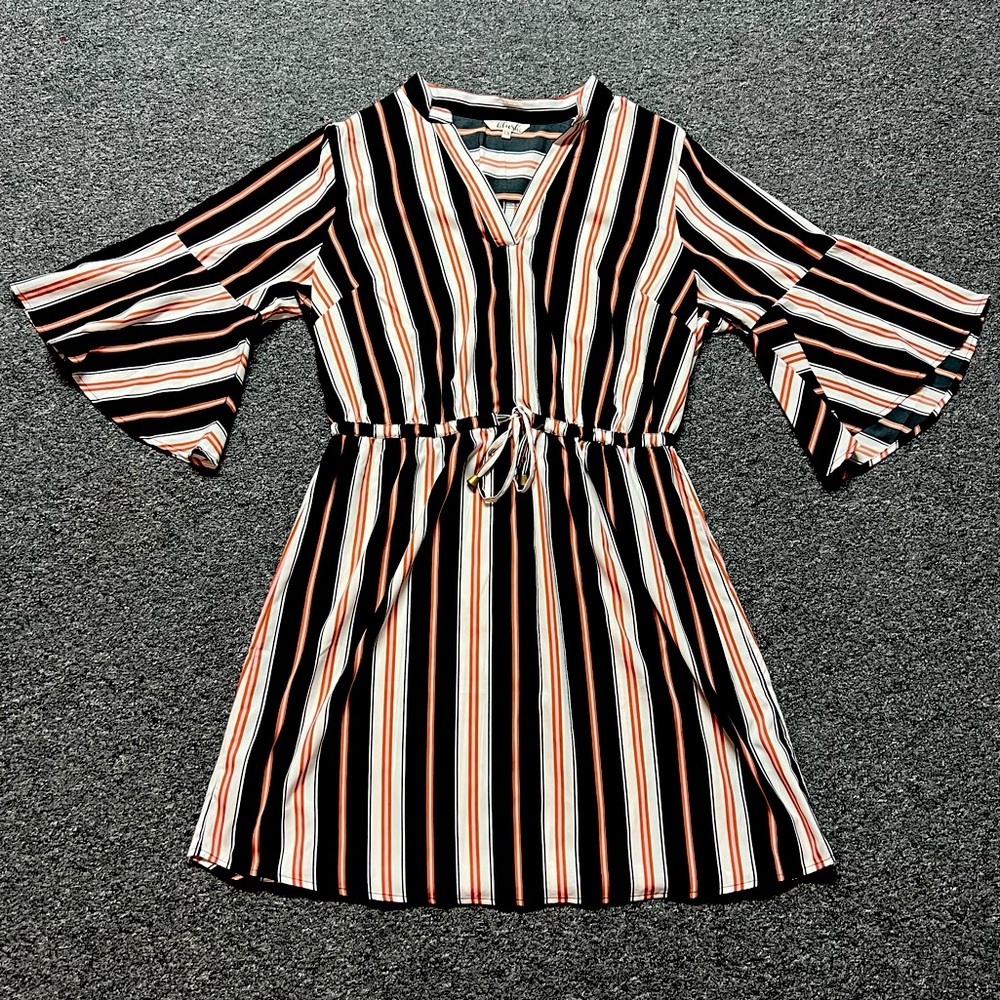 Striped Bell Sleeve Dress